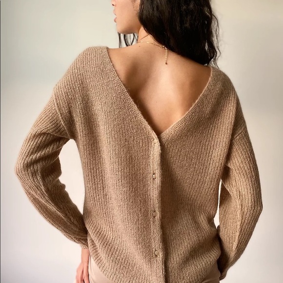 Aritzia Front to Back Alpaca Cardigan in Beige - Picture 2 of 7